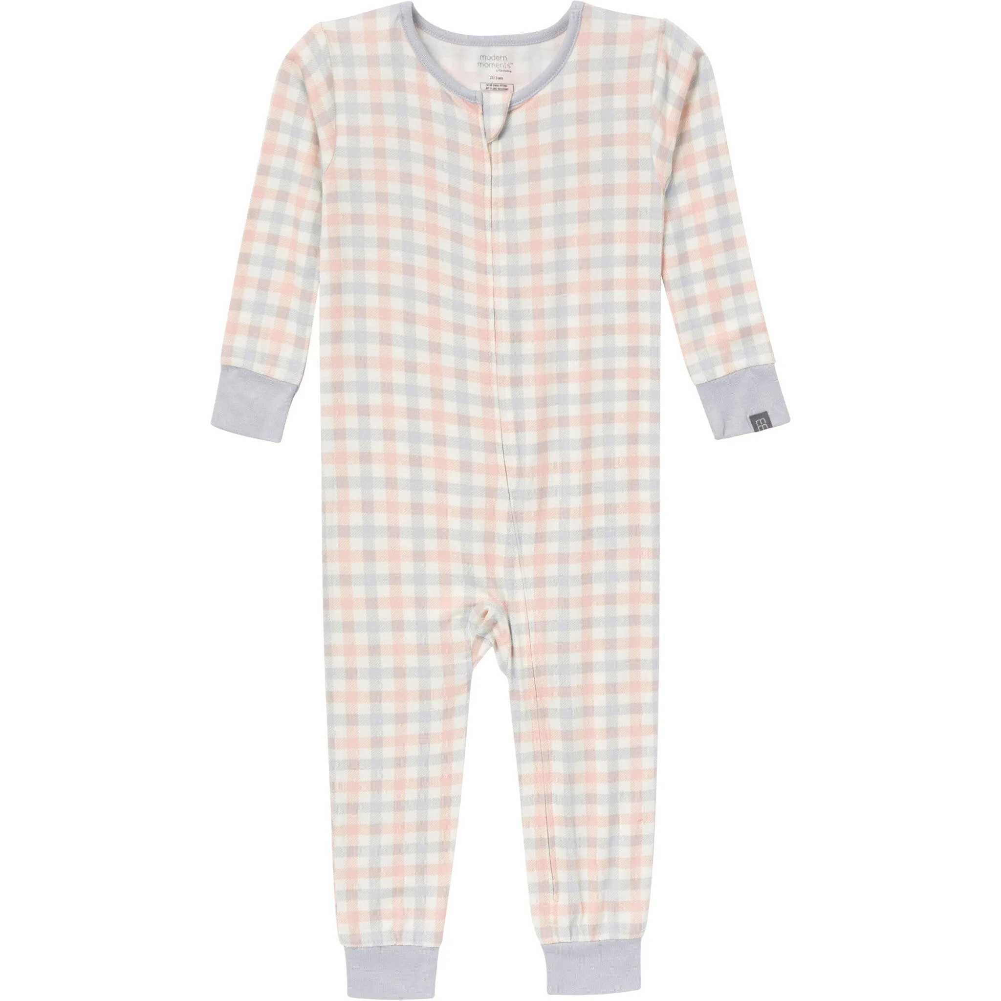 2-Pack Baby & Toddler Neutral Blue Plaid Snug Fitting Footless Pajamas
