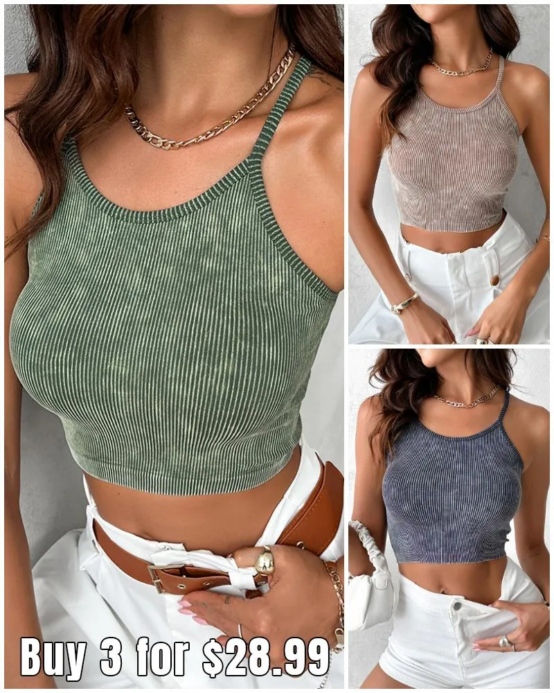 3 Pack U Neck Racer Back Crop Active Top