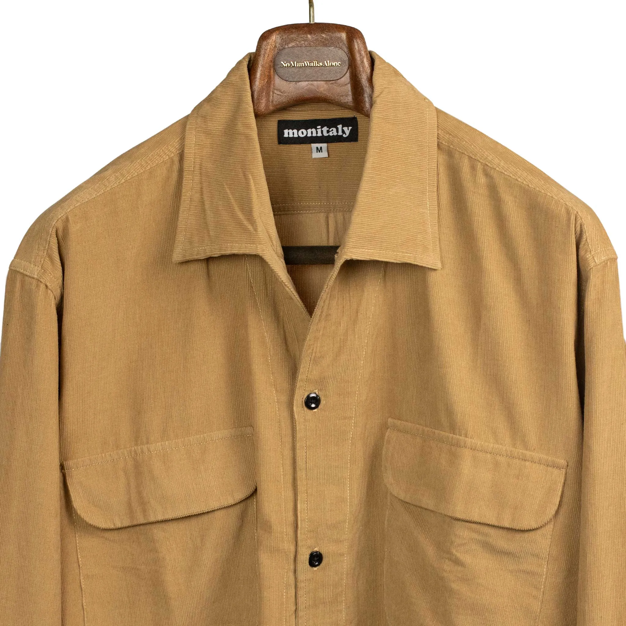 50s Milano relaxed shirt in khaki corduroy