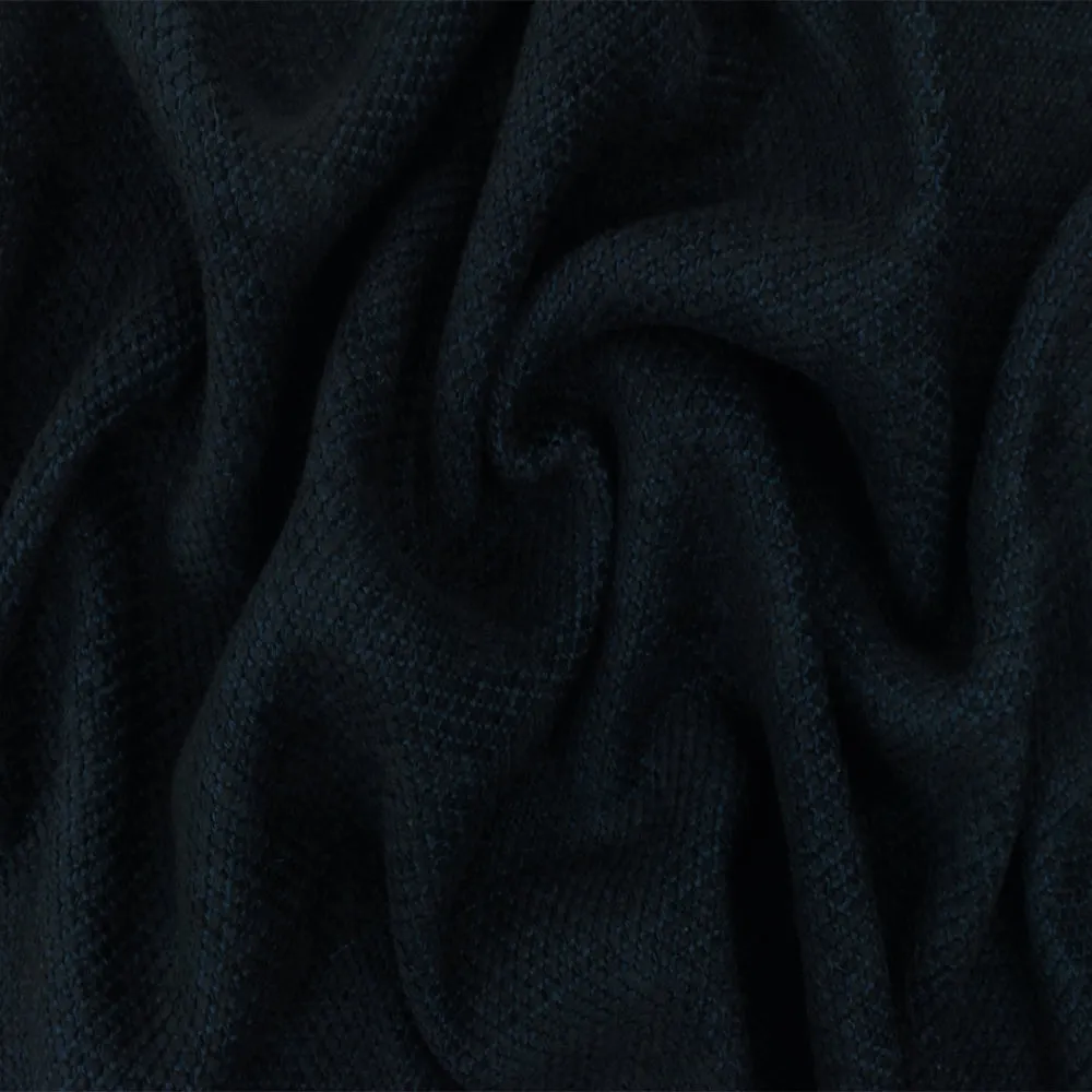 Abyss Blue-Black Dobby Cotton Chenille Woven Fabric
