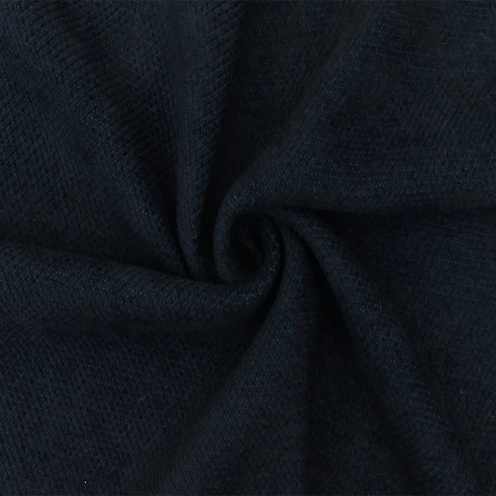 Abyss Blue-Black Dobby Cotton Chenille Woven Fabric