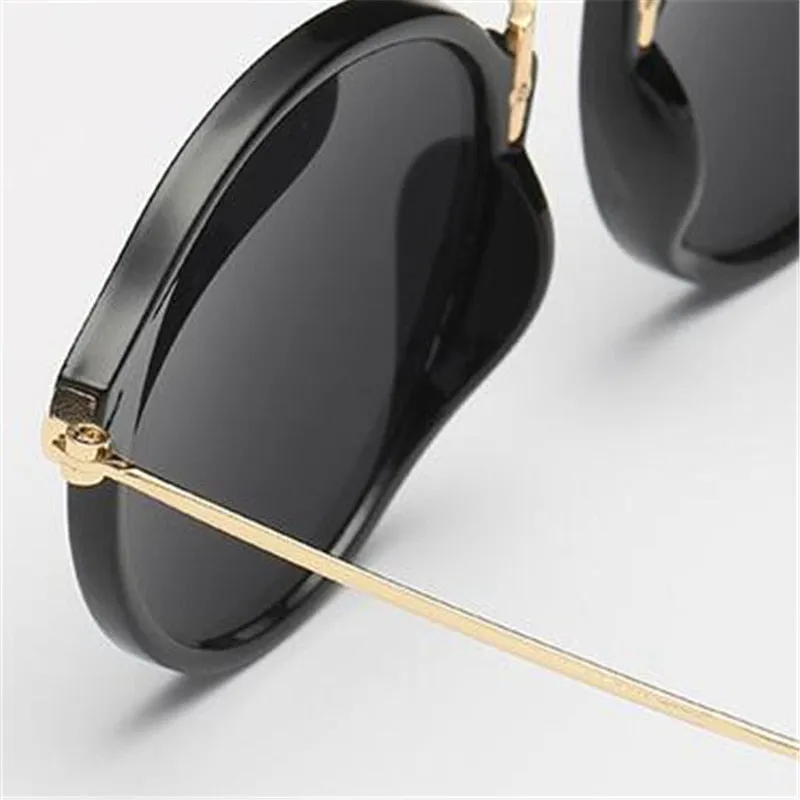 Alloy Framed Resin Lenses Retro Round Sunglasses
