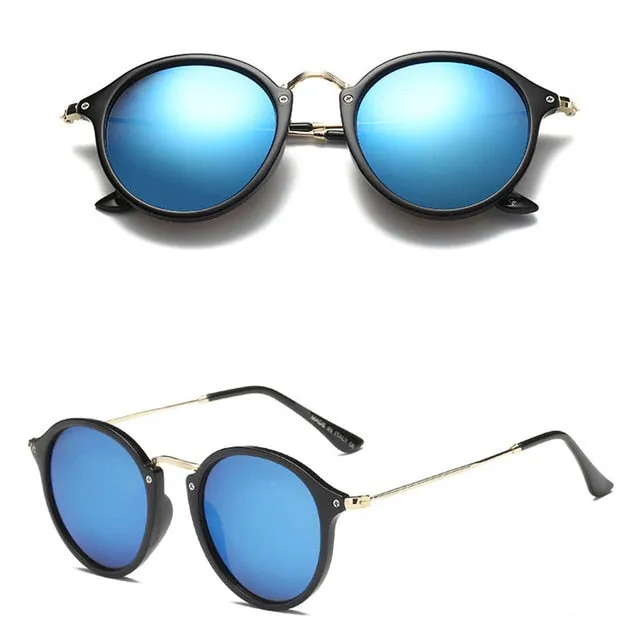 Alloy Framed Resin Lenses Retro Round Sunglasses