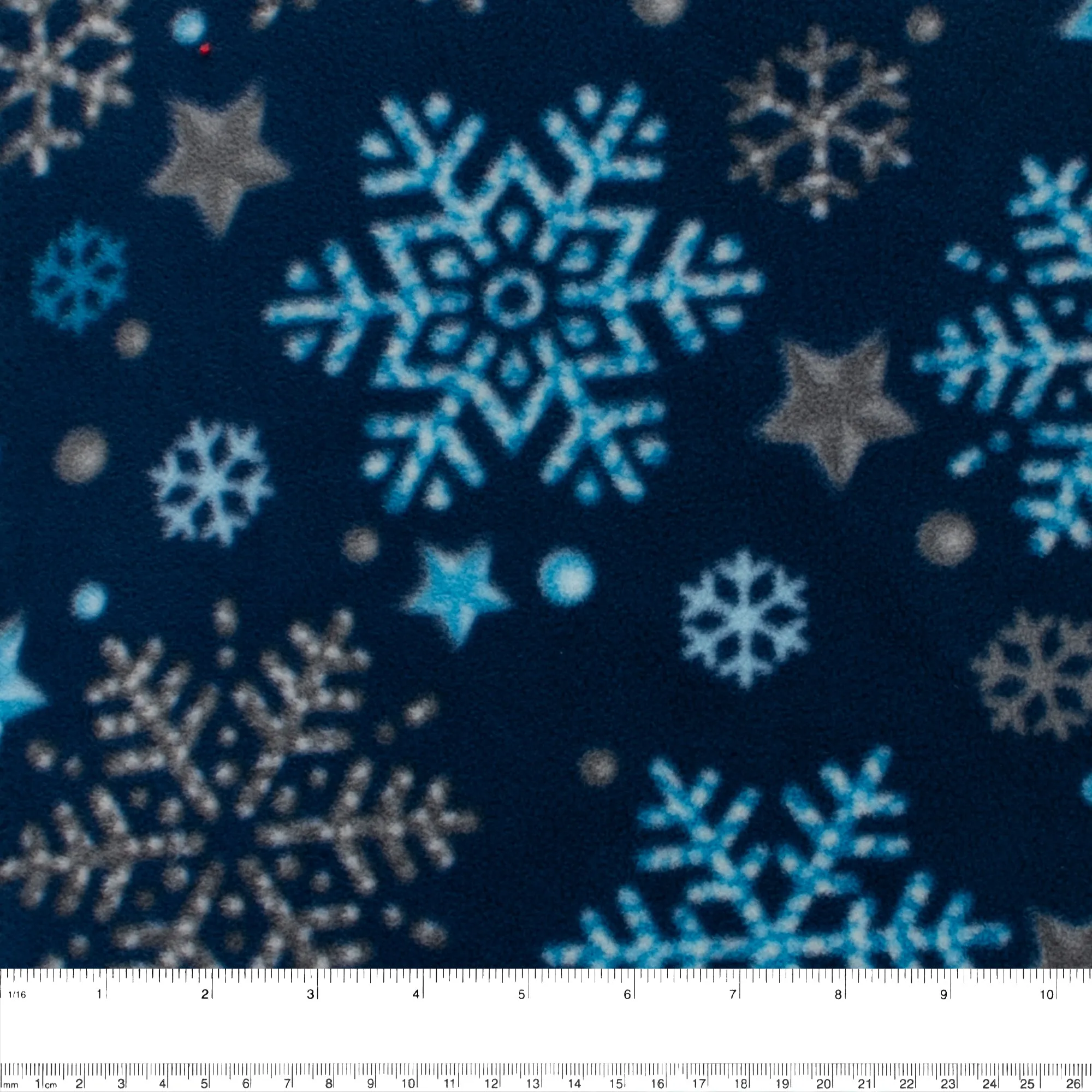 Anti-Pill Fleece Print - SLIPPY - Stars glitter - Navy