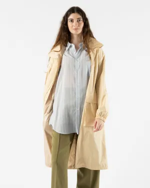 Auralee Hard Twist Polyester Satin Laminate Zip Coat in Light Beige
