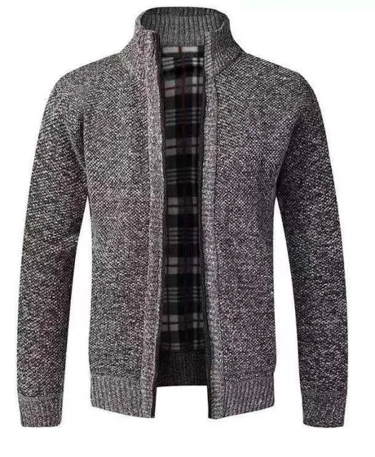 BAZO Design Men's Fashion Premium Quality Burgundy Red & White Stripe Zipper Sweater Jacket