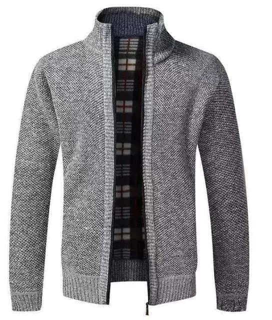 BAZO Design Men's Fashion Premium Quality Burgundy Red & White Stripe Zipper Sweater Jacket