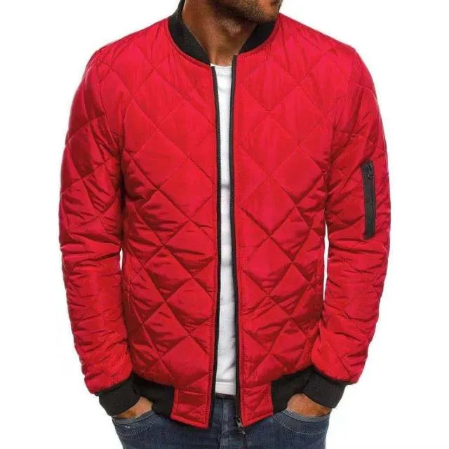 BAZO Design Men's Fashion Premium Quality Burgundy Red & White Stripe Zipper Sweater Jacket