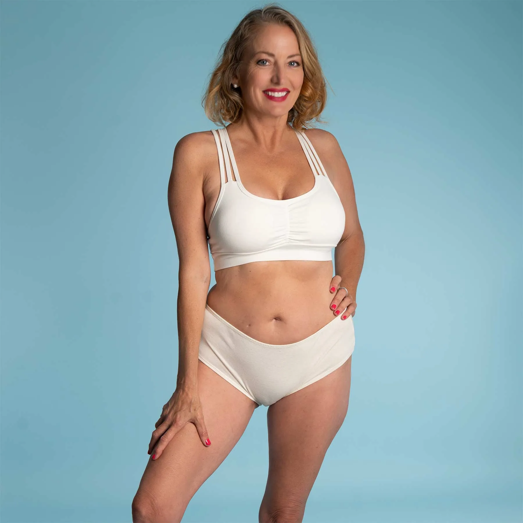 BEVERLY Organic Cotton Triple-Strap Active Bra (Grown & Made in USA)