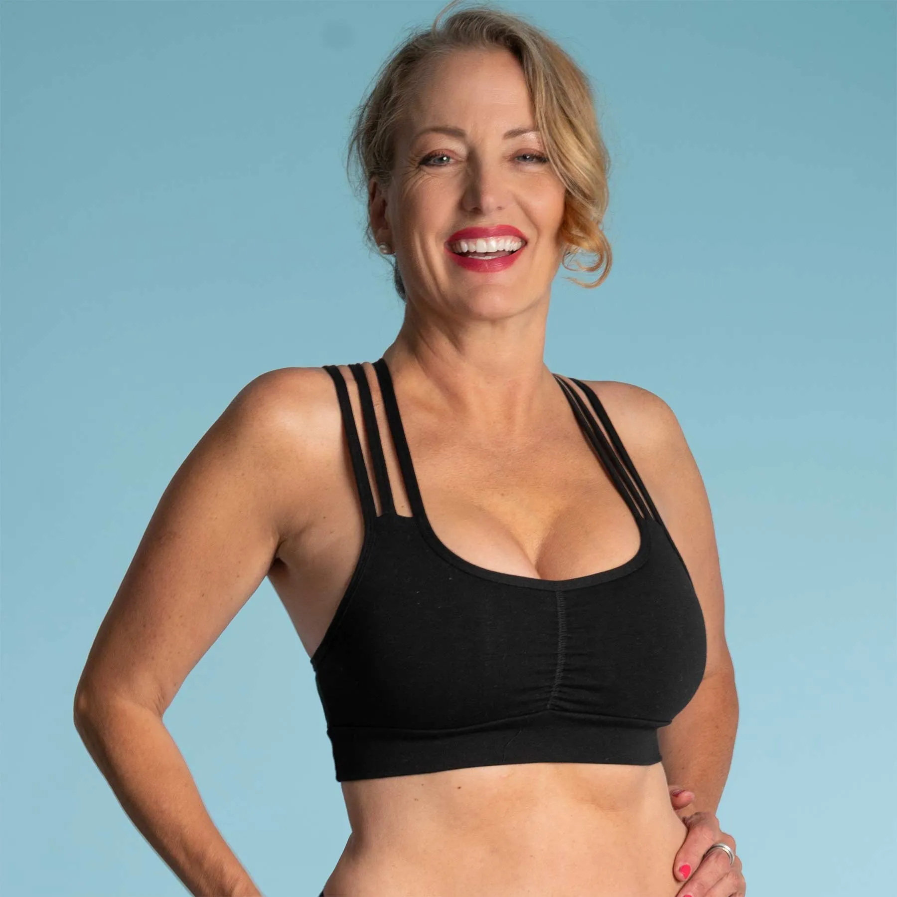 BEVERLY Organic Cotton Triple-Strap Active Bra (Grown & Made in USA)