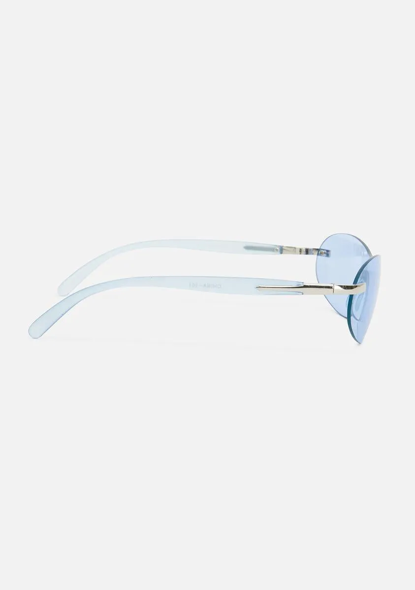 Blue 2000s Shield Sunglasses