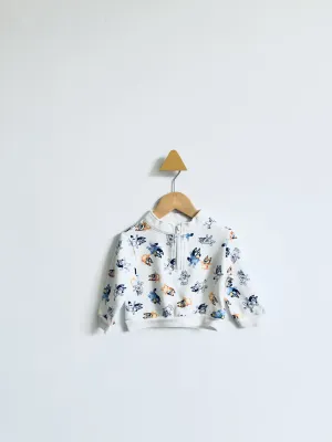 Bluey Half Zip Sweatshirt // 6-9M