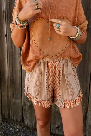 Bridget Printed Shorts - Rust