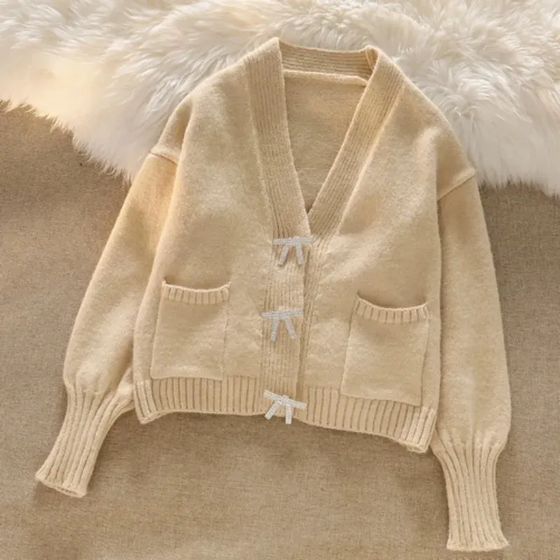 Butterfly Knot Knitted Soft Cardigan
