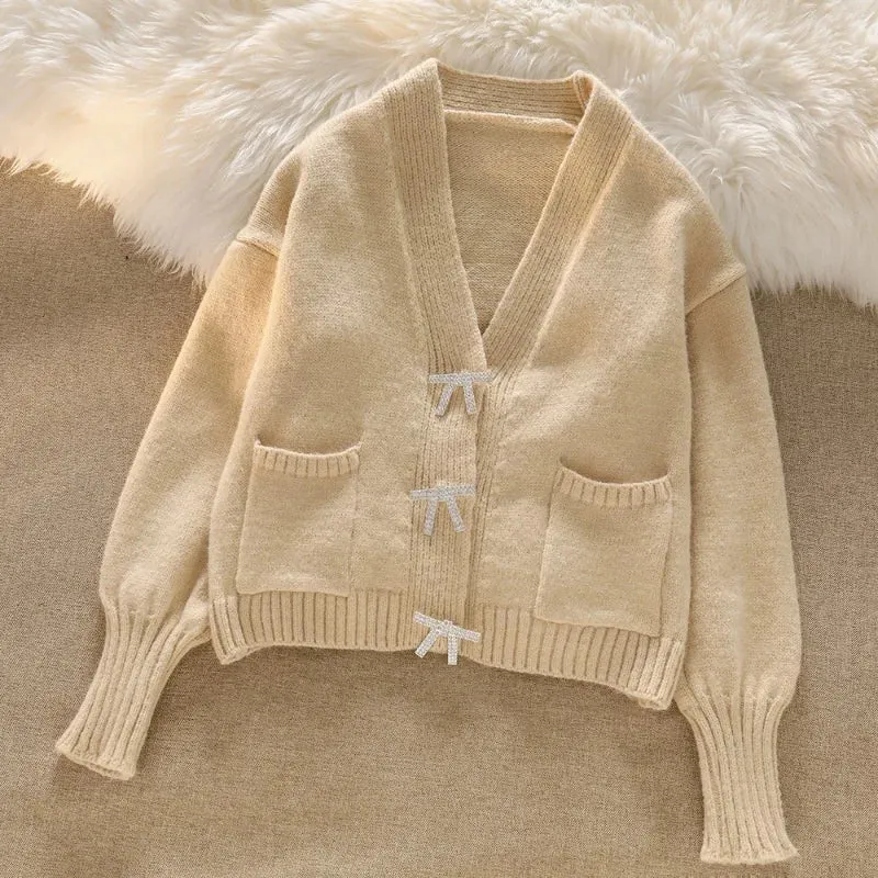 Butterfly Knot Knitted Soft Cardigan