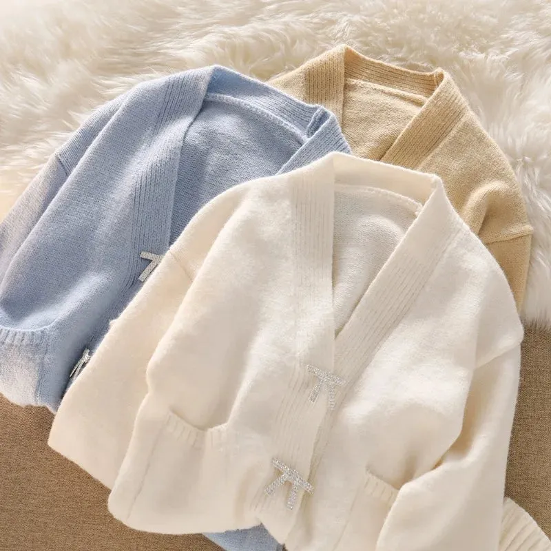 Butterfly Knot Knitted Soft Cardigan
