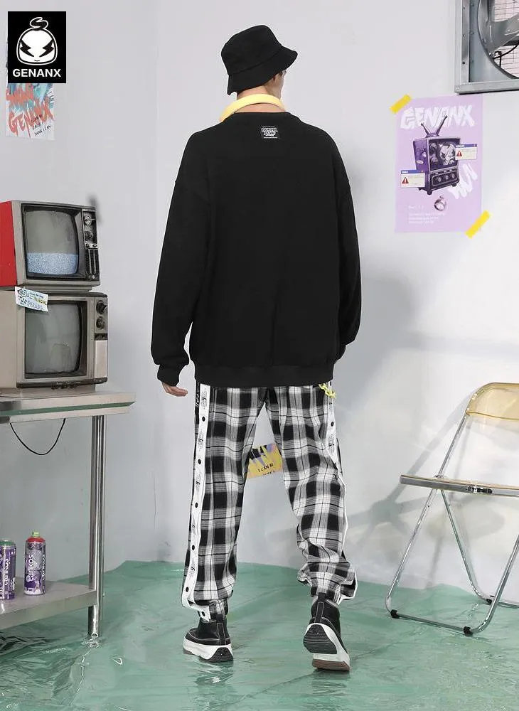 Cartoon Print Crew Neck Pullover Sweatshirt