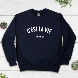 C'est La Vie Ladies Navy Sweatshirt