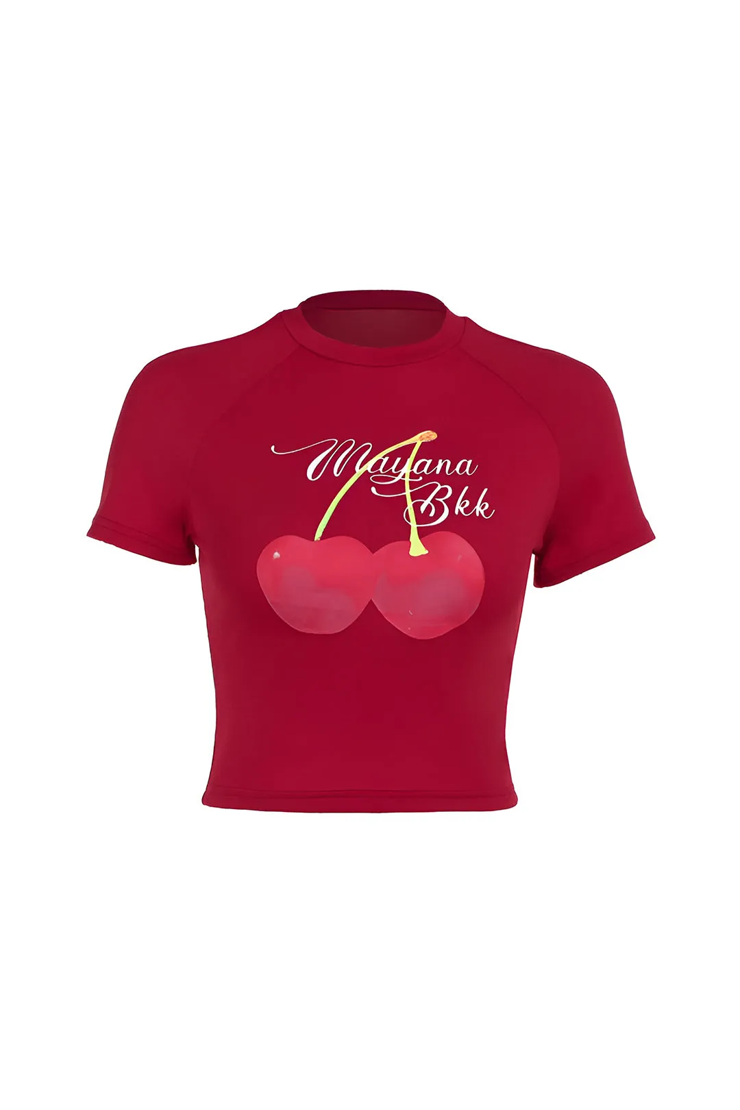 Cherry Print Crop T-shirt