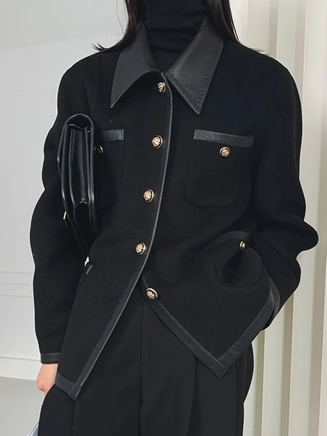 Chicmy-Urban Loose Split-Joint Lapel Collar Jackets