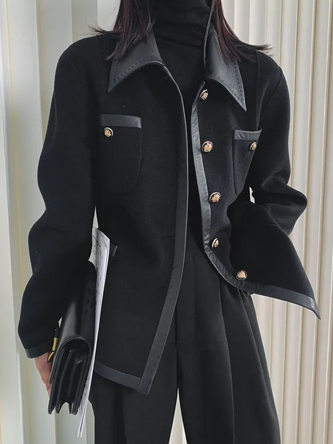 Chicmy-Urban Loose Split-Joint Lapel Collar Jackets