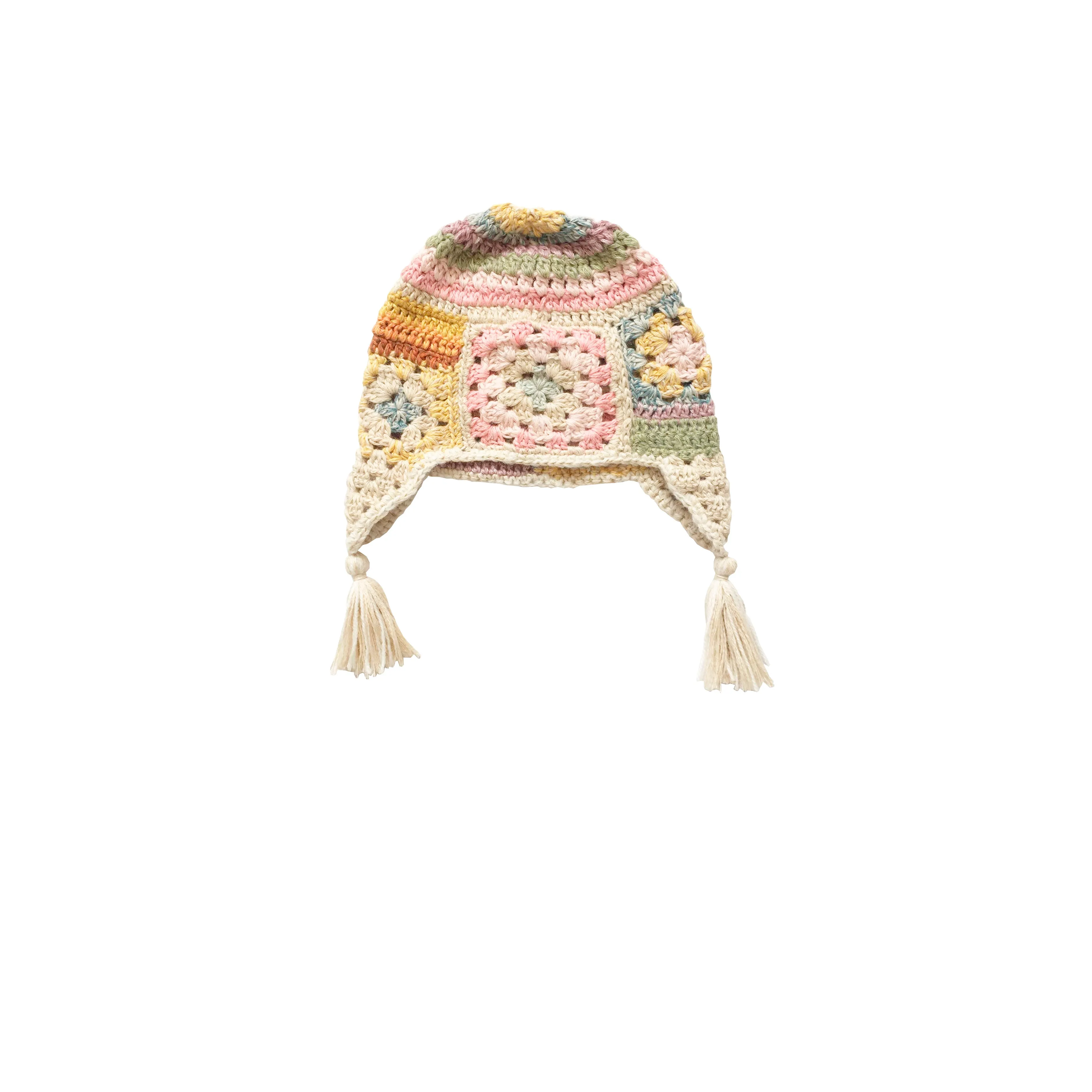Crochet Patchwork Chullo - Multicolor