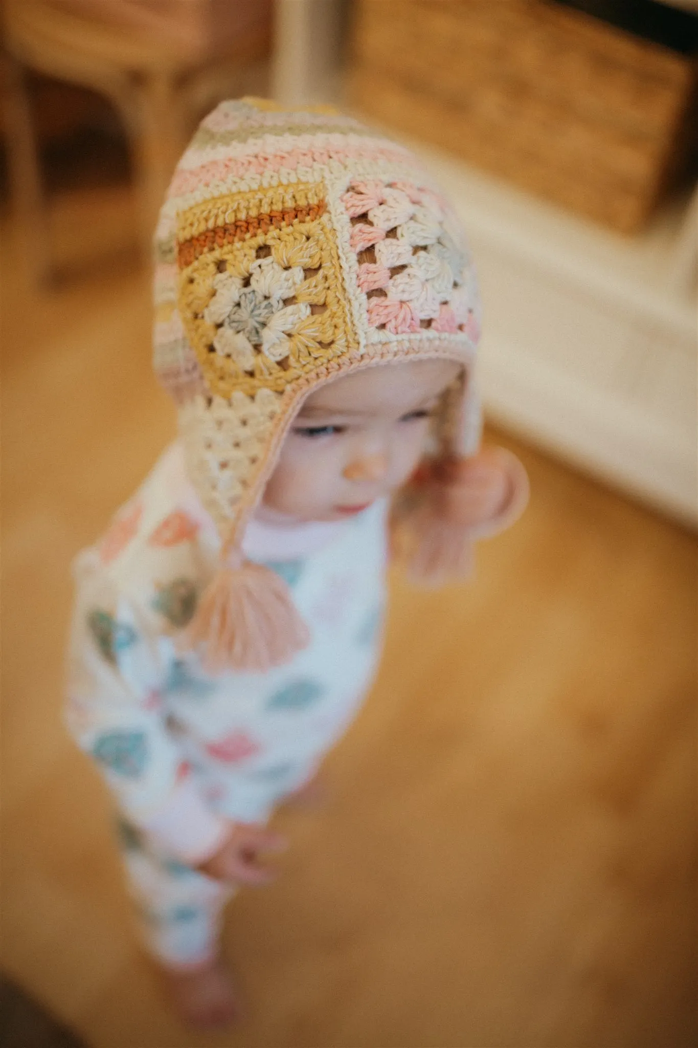Crochet Patchwork Chullo - Multicolor