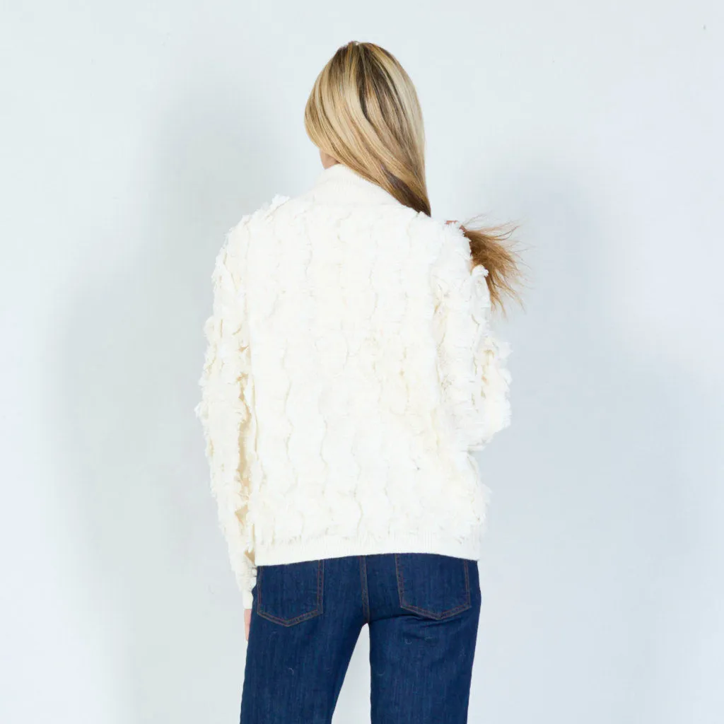 Embellished faux fur sweater wholesale