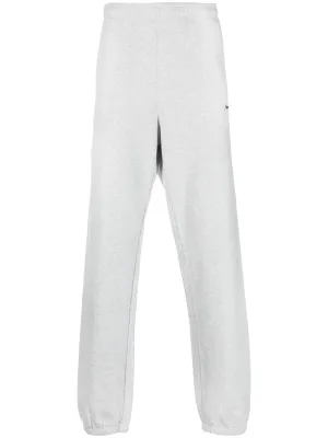 embroidered-logo elasticated-waist trousers
