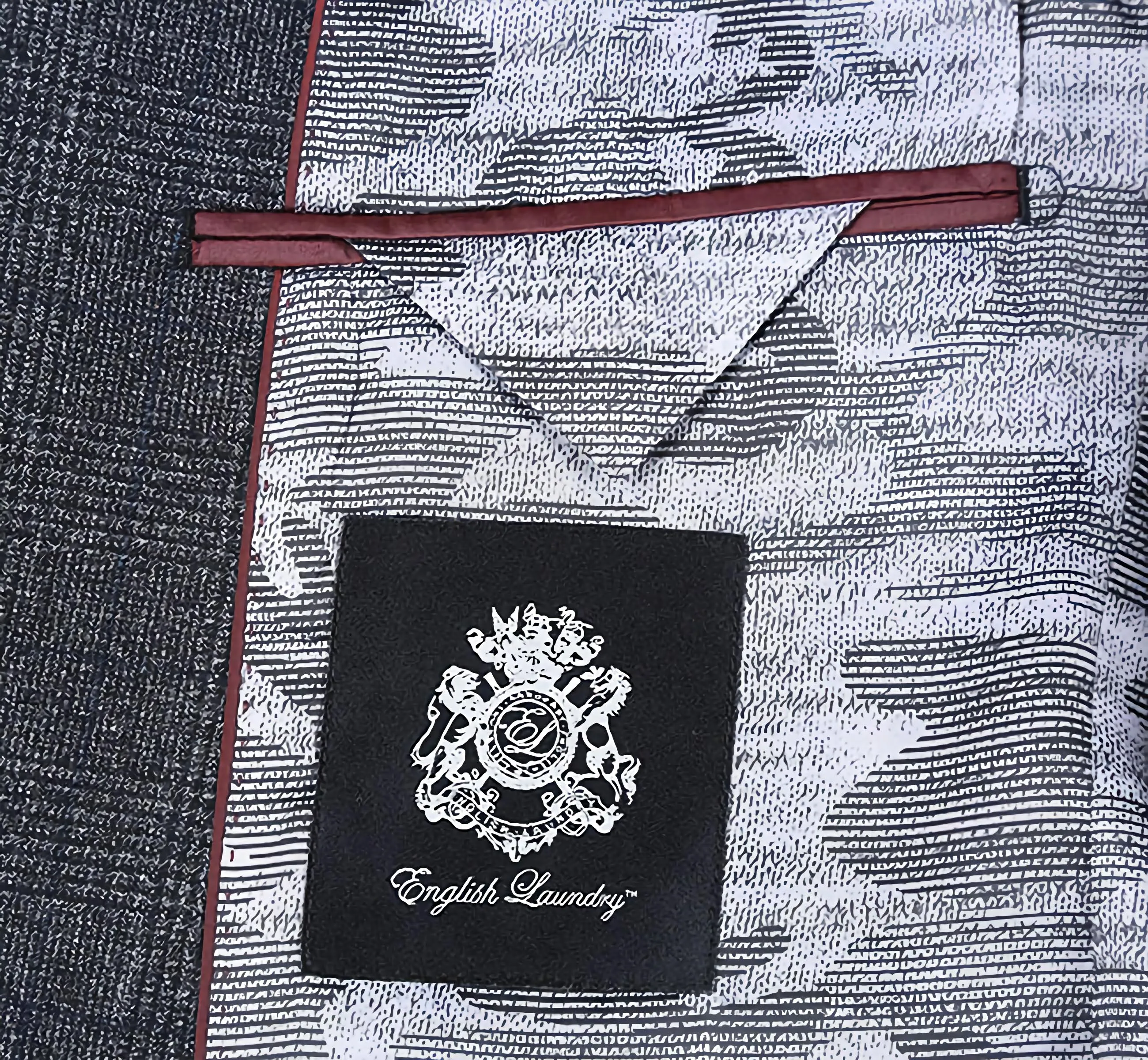 English Laundry 100% Wool Charcoal Checked Slim Fit Suit