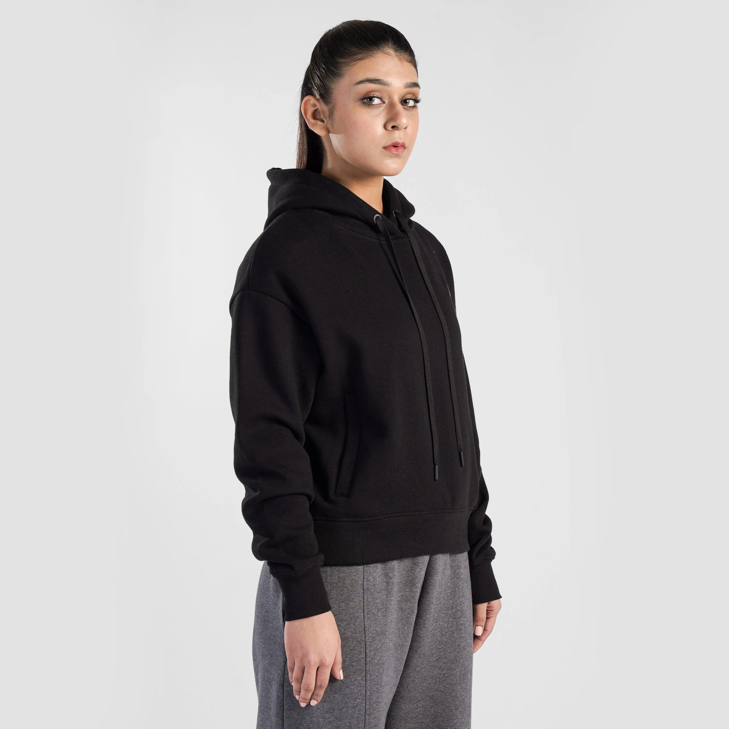 Essential Active Regular Hoodie (Black)