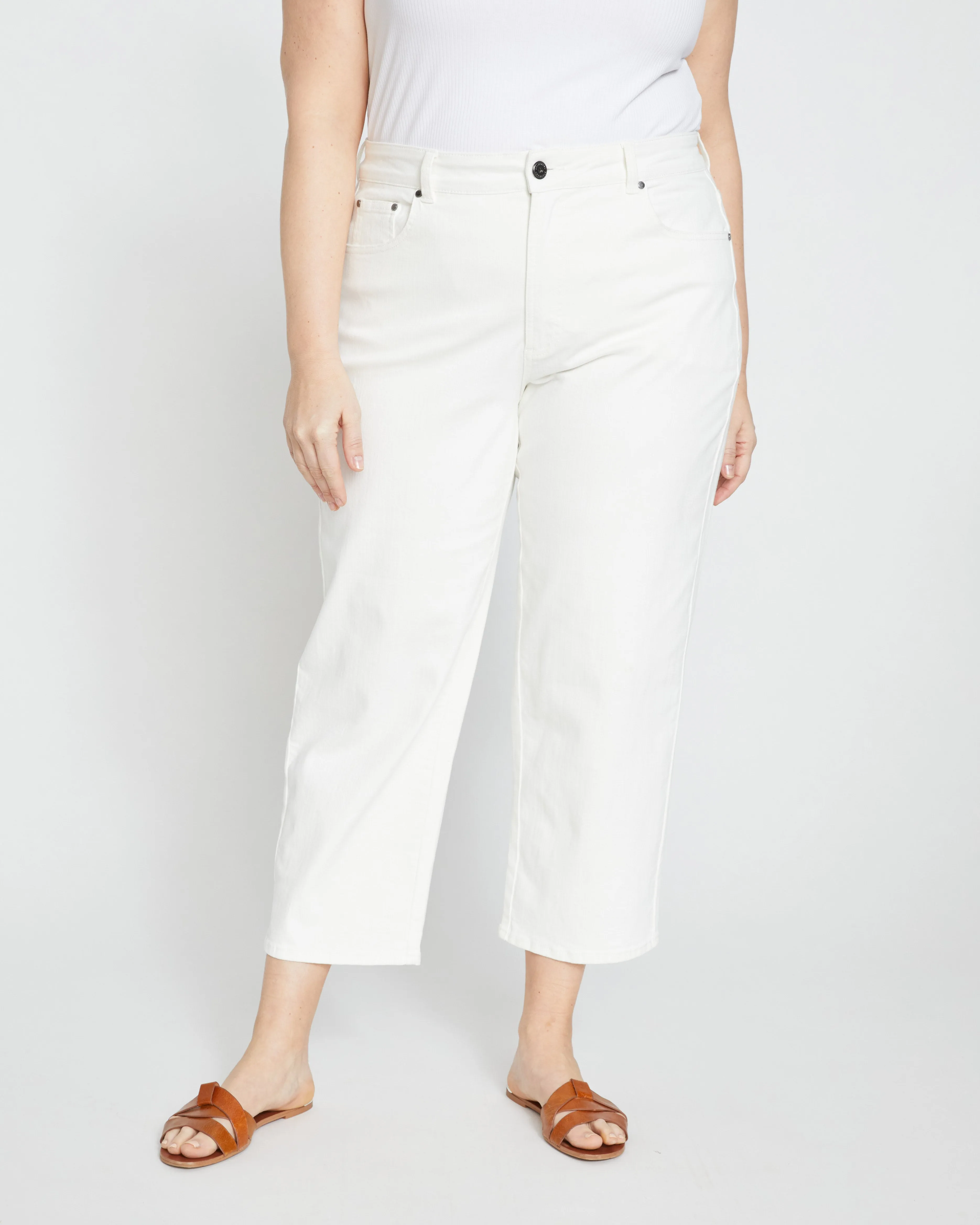 Etta High Rise Straight Leg Jeans 28 Inch - White