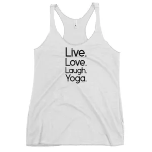 Fact: Live Love Laugh Yoga White Tank Top