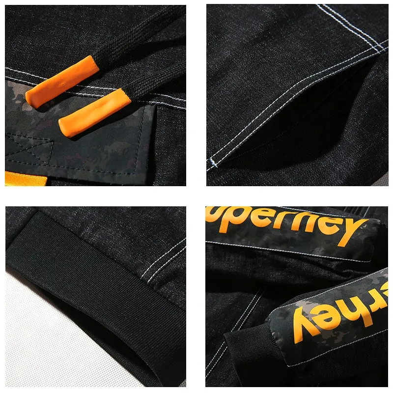 Fashion Casual Black Hooded Men Jacket