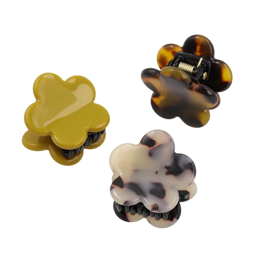 Flower Mini Hair Clip Pack