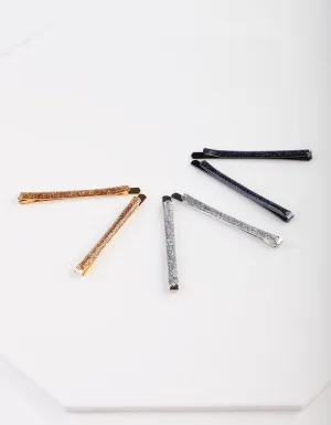 Glitter Hair Pins 6 Pack