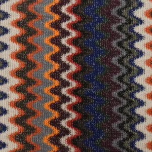 Green-Navy-White Chevron Wave Eyelash Sweater Knit Fabric