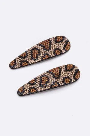 HA023 Diamante Clips Brown