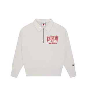 HALF ZIP COLLARED SWEATSHIRT - GREY