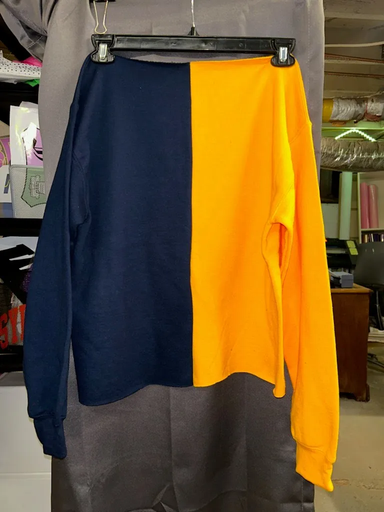 Handmade NCAT Ania NC A&T Navy Gold Half and Half Sweatshirt