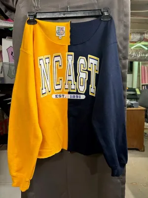 Handmade NCAT Ania NC A&T Navy Gold Half and Half Sweatshirt