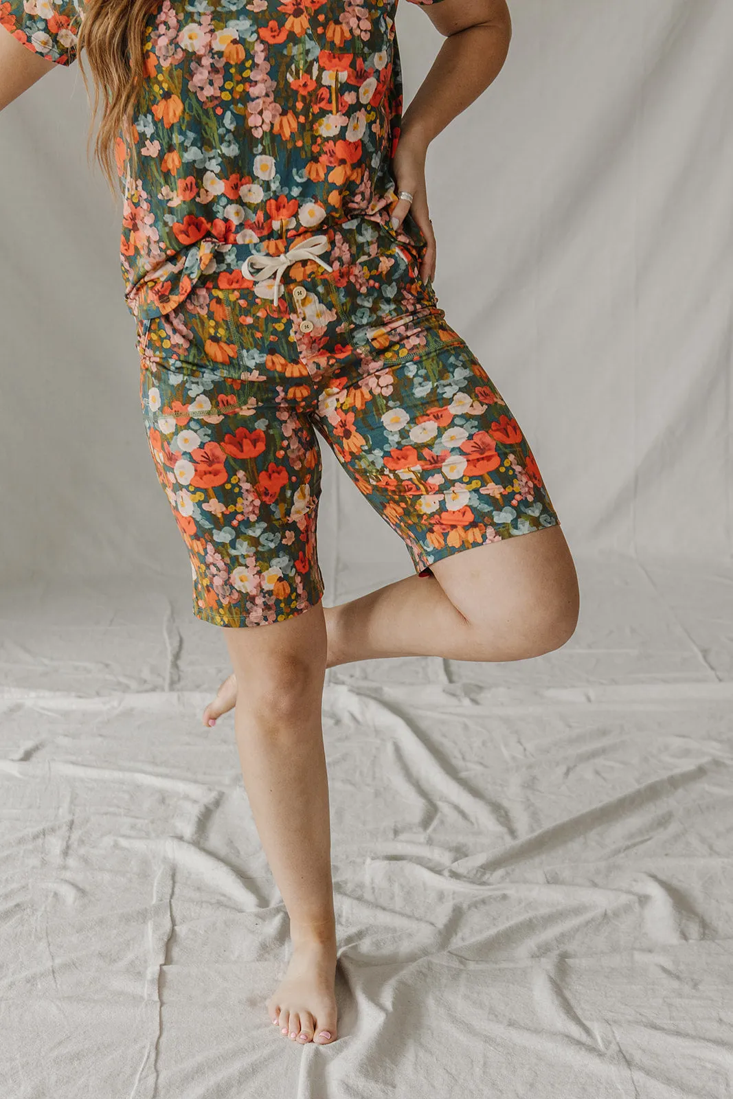JAM SHORTS SET | Green Water Color Floral