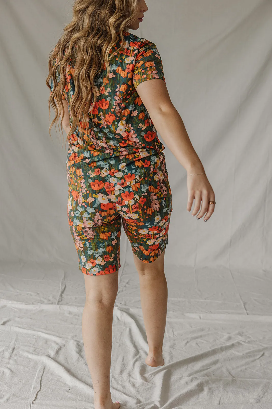 JAM SHORTS SET | Green Water Color Floral