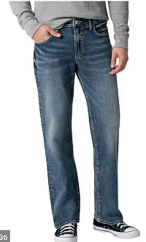 Jeans Silver Homme Allan Classic Fit Straight Leg " Indigo"
