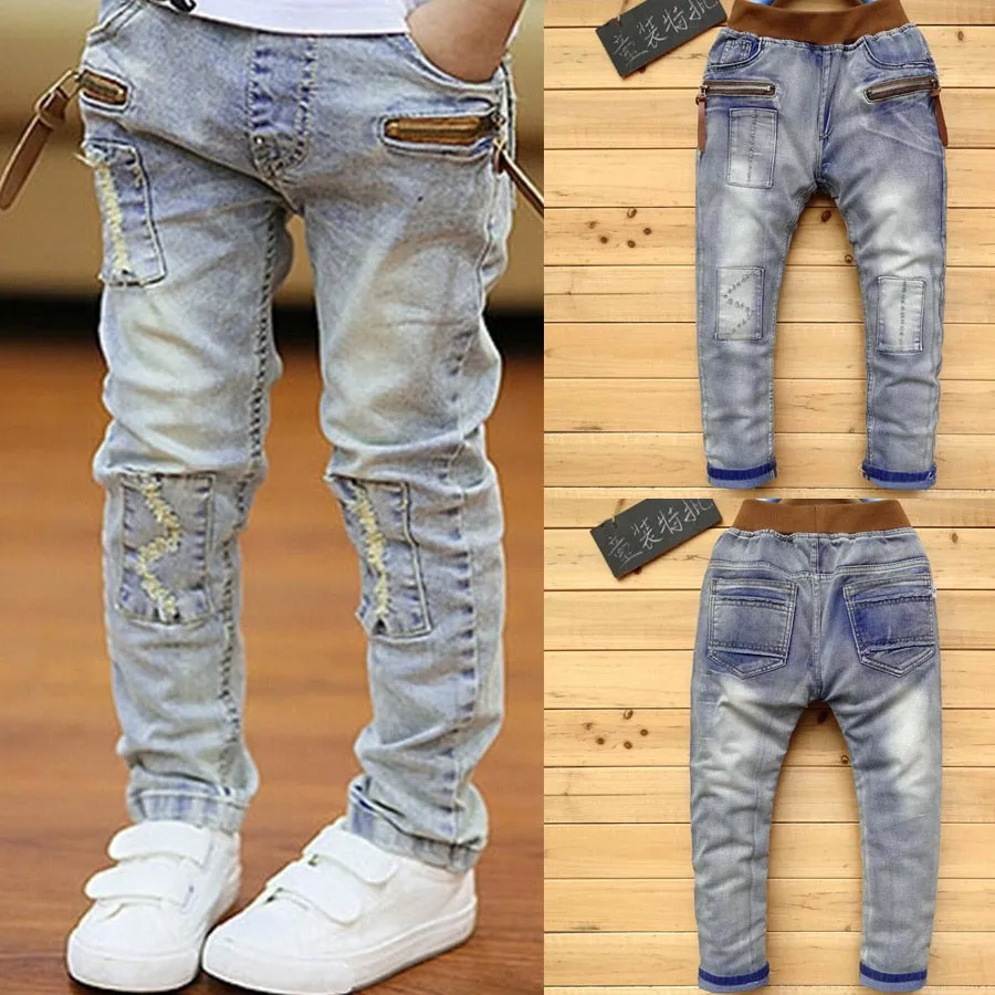 Kids Boys Skinny Classic Pants Casual Denim Jeans - BJN0105