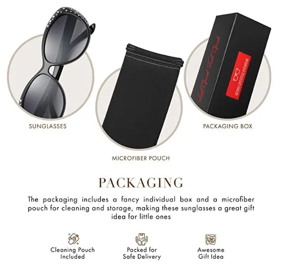 Kids Glam Retro Cat Eye Rhinestone Sunglasses