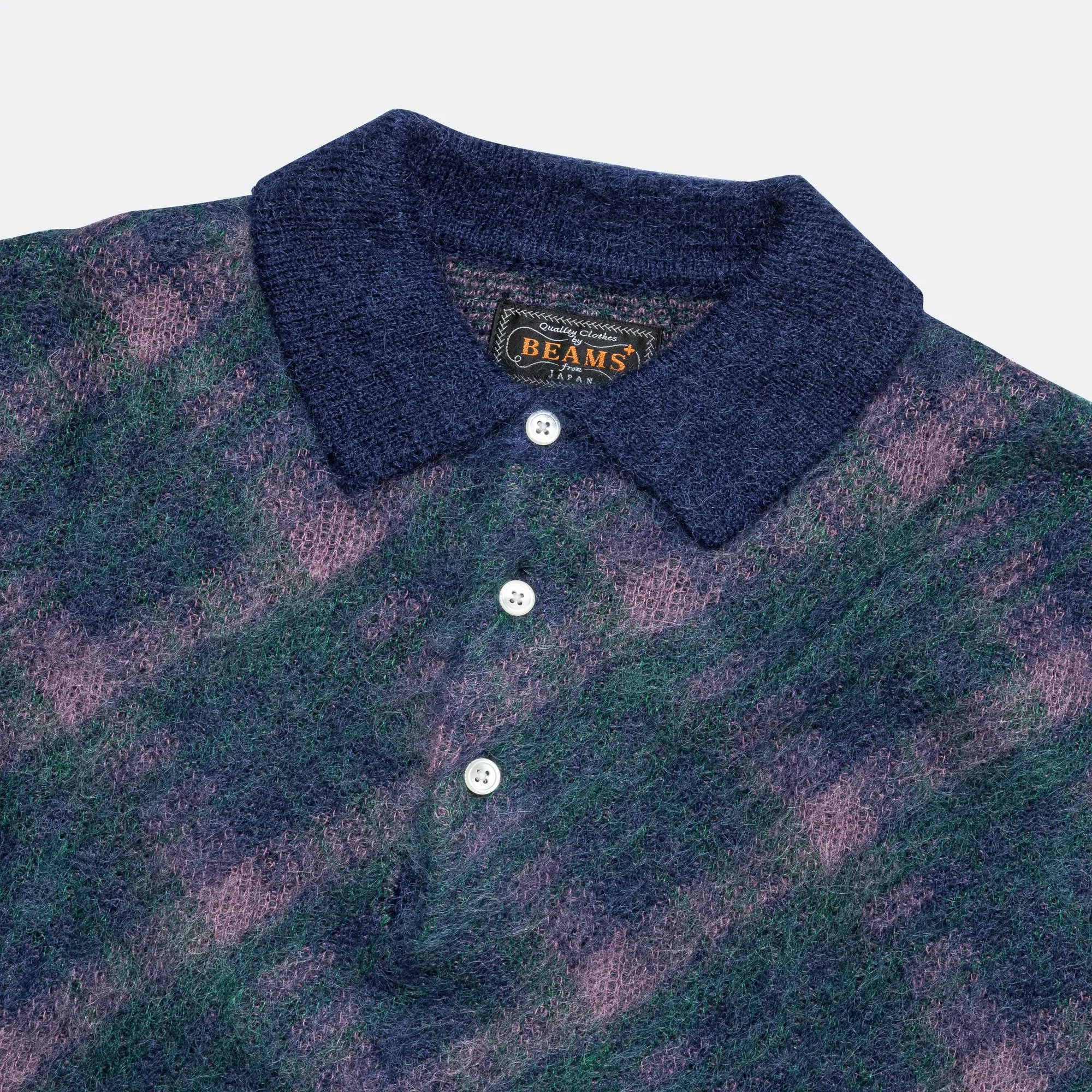 Knit Polo Stripe - Navy