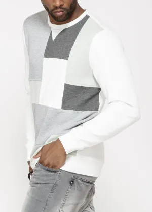 Konus Men's Sweatshirt w/ Panelling in Off White