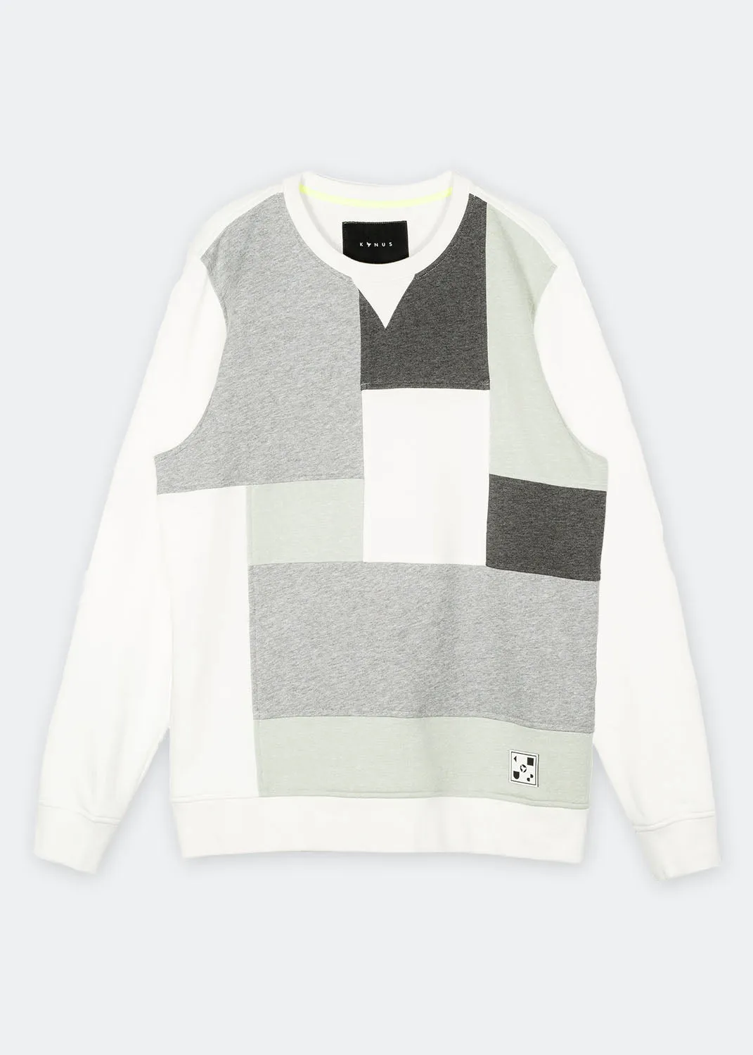 Konus Men's Sweatshirt w/ Panelling in Off White