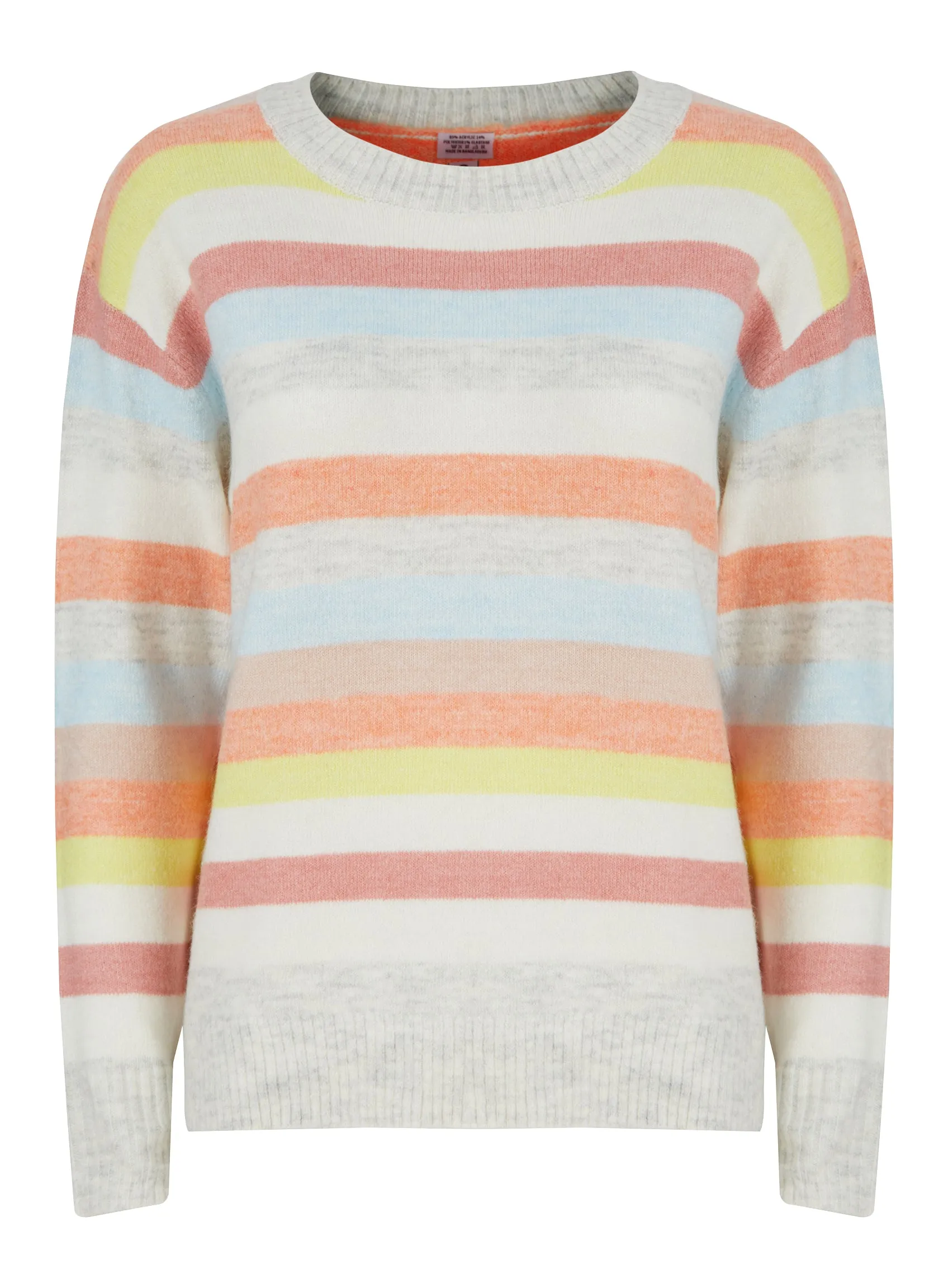 Ladies Stripe Coloured Knitwear Cozy Jumper
